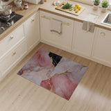 Rose Pink Marble Gold Vein Area Rug