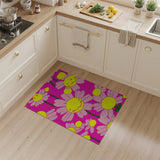 Happy Smiling Daisy Pink Area Rug