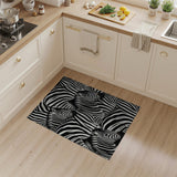 Black White Zebra Herd Area Rug