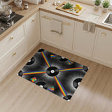 Rainbow Vinyl Records Geometric Area Rug