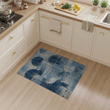 Distressed Navy Blue Abstract Area Rug