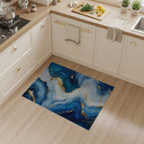 Luxe Blue Gold Fluid Agate Area Rug