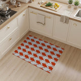 Bold Red Geometric Pattern Area Rug