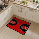 Red Red Basketball Court Area Rug