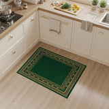Ornate Green Gold Border Persian Rug