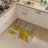 Yellow and White Geometric Woven Area Rug