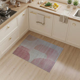 Blush Pink Curved Geometric Area Rug