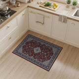 Deep Red Persian Area Rug with Intricate Motifs