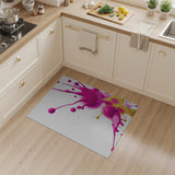 Vibrant Pink Gold Paint Splatter Area Rug