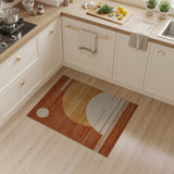 Orange Geometric Abstract Area Rug