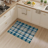 Blue and Teal Blue Teal Plaid Check Area Rug
