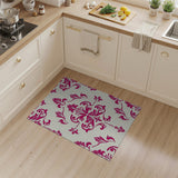 Elegant Pink Damask Floral Floral Vintage Area Rug