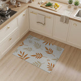 Orange Orange Fern Leaf Pattern Area Rug