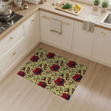 Whimsical Red Wine Glasses Pattern Area Rug