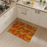 Vibrant Orange Yellow Halftone Geometric Area Rug