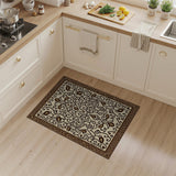 Ornate Cream Vine Floral Area Rug