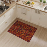 Red Butterfly Floral Vintage Area Rug