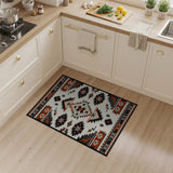 Rust Black Southwestern Geometric Area Rug