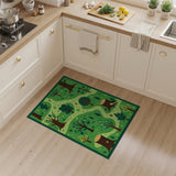 Whimsical Green Forest Path Kids Area Rug