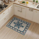 Ornate Blue Medallion Beige Persian Rug