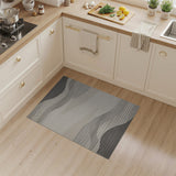 Wavy Grey Abstract Grey Area Rug