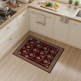 Maroon Papyrus Gold Art Deco Area Rug