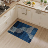 Geometric Modern Blue Teal Abstract Geometric Area Rug