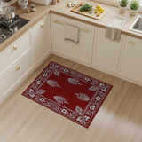 Red Persian Fir Tree Motif Area Rug