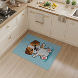 Adorable Cartoon Beagle Puppy with Heart Paws Rug