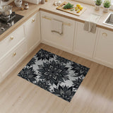 Floral Vintage Intricate Black White Mandala Floral Area Rug