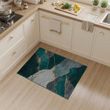 Green Emerald Green Gold Vein Marble Abstract Area Rug