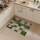 Green Geometric Block Geometric Modern Area Rug