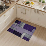 Purple Geometric Block Modern Area Rug