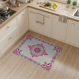 Ornate Pink Floral Medallion Rug