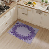 Purple Butterfly Leaf Wreath Area Rug