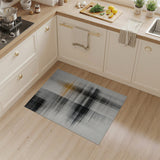 Abstract Geometric Grid Area Rug in Black White