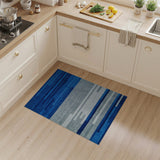 Modern Blue Gray Geometric Striped Area Rug
