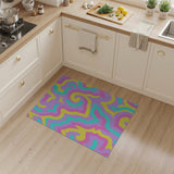 Multi-color and Patterns Abstract Area Vibrant Wavy Multi-Color Abstract Area Rug