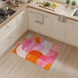 Multi-color and Patterns Vibrant Abstract Orange Pink Area Rug