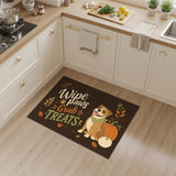 Wipe Your Paws Bulldog Autumn Area Rug