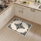 Ornate Black White Persian Medallion No. 31 Rug