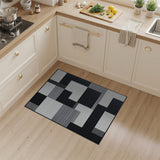 Bold Black and White Bold Black White Geometric Abstract Rug