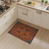 Ornate Orange Floral Vine Area Rug
