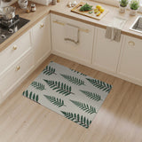Green Fern Leaves Area Rug