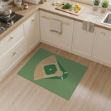 Geometric Modern Green Baseball Field Area Rug