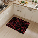 Red Swirl Bold Red Swirl Abstract Area Rug