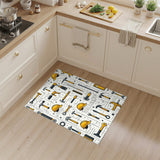 Yellow Tools Pattern Washable Area Rug