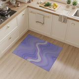 Purple Fluid Waves Abstract Area Rug