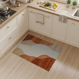 Curvy Abstract Beige Terracotta Area Rug