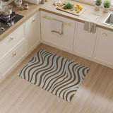 Geometric Modern Wavy Brown Zebra Stripe Area Rug